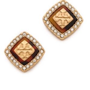 Tory Burch McCoy Pave Stud Earrings